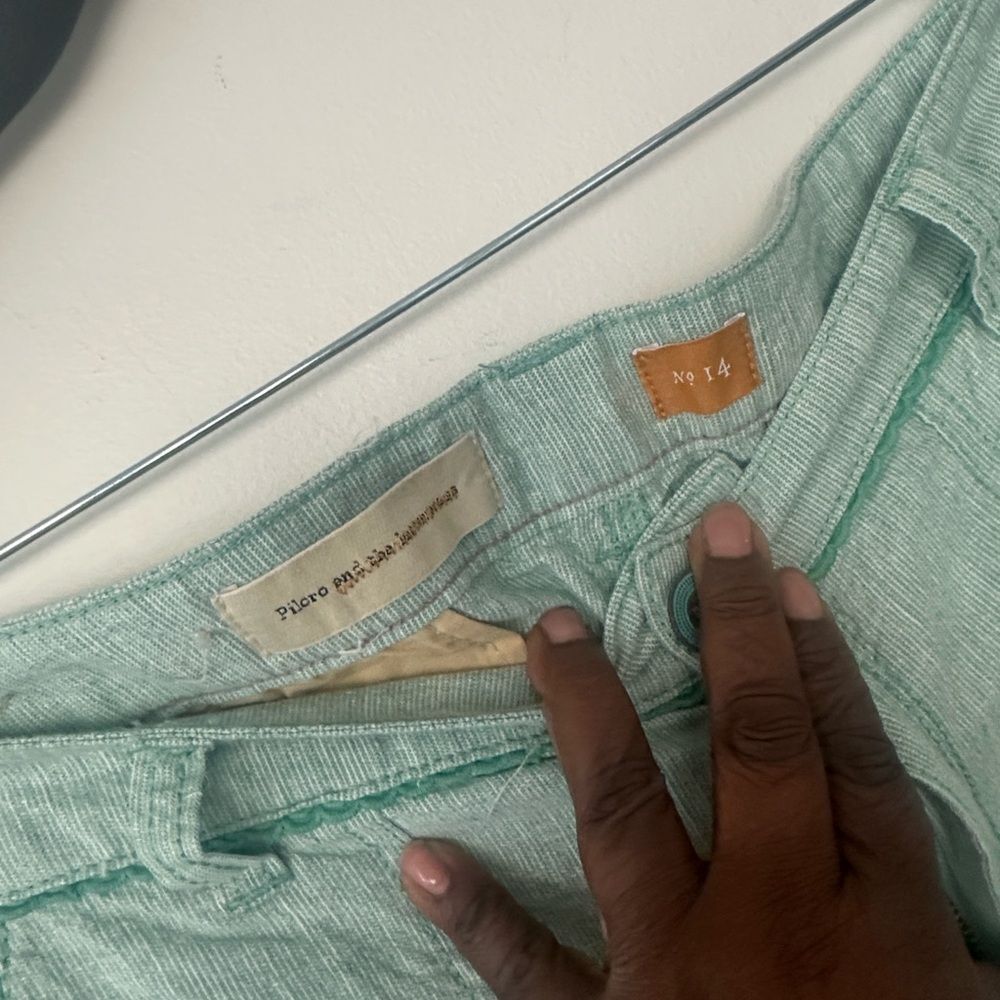 Anthropologie Pilcro Green Wide Legged Casual Pants 14 (New) - Picture 6 of 6